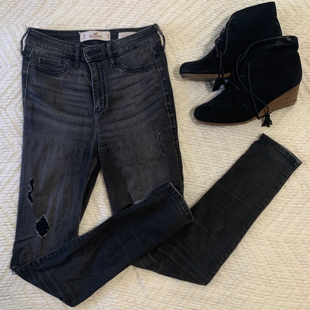 Hollister Black Ripped Skinny Jeans